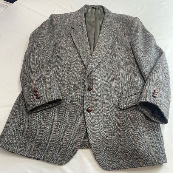 Harris Tweed Other - Harris Tweed VTG Grey Tweed 2 Button Blazer Size 42